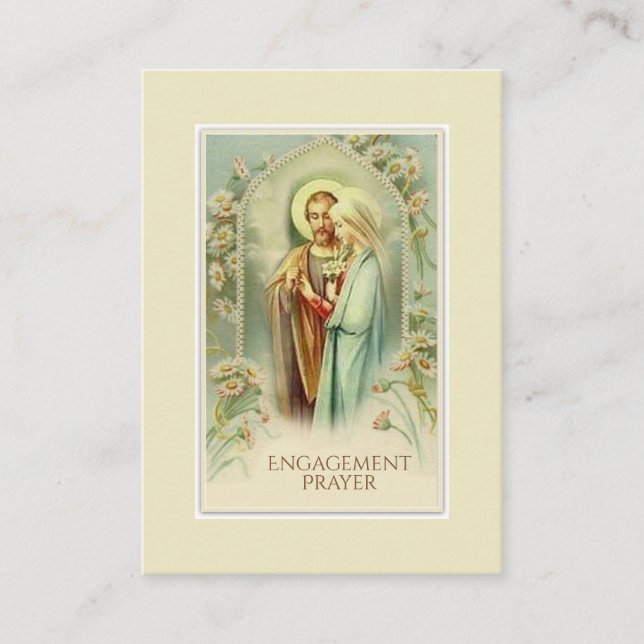 Catholic Engagement Courtship Prayer Holy Card (Front)