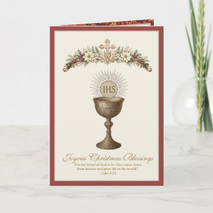 Catholic Eucharist Chalice Religious Holiday Card