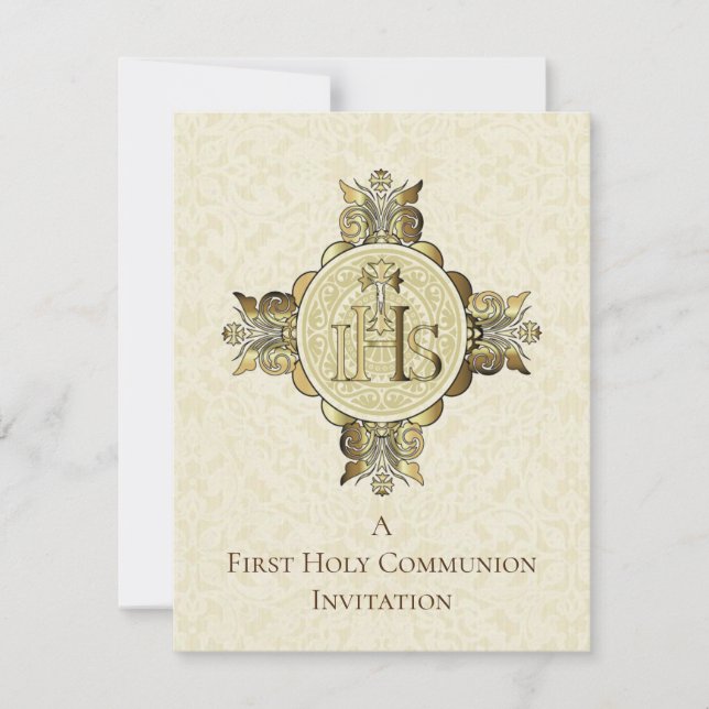 Catholic Eucharist First Holy Communion Invitation (Front)