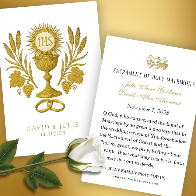 Catholic Eucharist Wedding Prayer Card (Creator Uploaded)