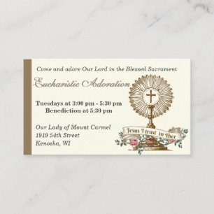 Catholic Eucharistic Adoration Jesus Prayer Enclos Enclosure Card