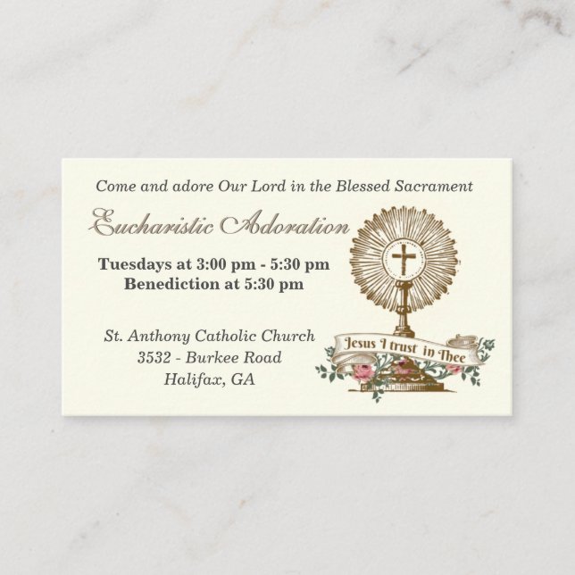 Catholic Eucharistic Adoration Jesus Prayer Enclosure Card (Front)
