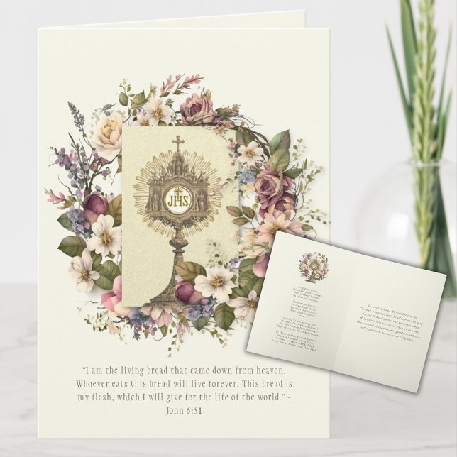 Catholic Eucharistic Host Scripture Prayer  Card (Creator Uploaded)