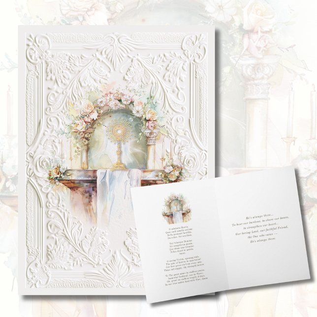 Catholic Eucharistic Watercolor Scripture Prayer  Card (Creator Uploaded)