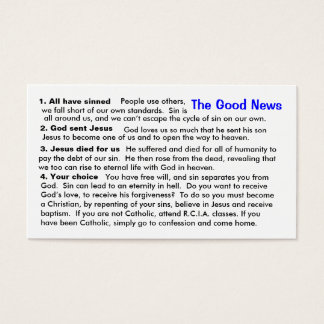 Catholic Evangelisation "Cheat-Sheet" Card