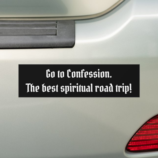 Catholic Faith: 'Fresh Start with Confession Bumper Sticker (On Car)