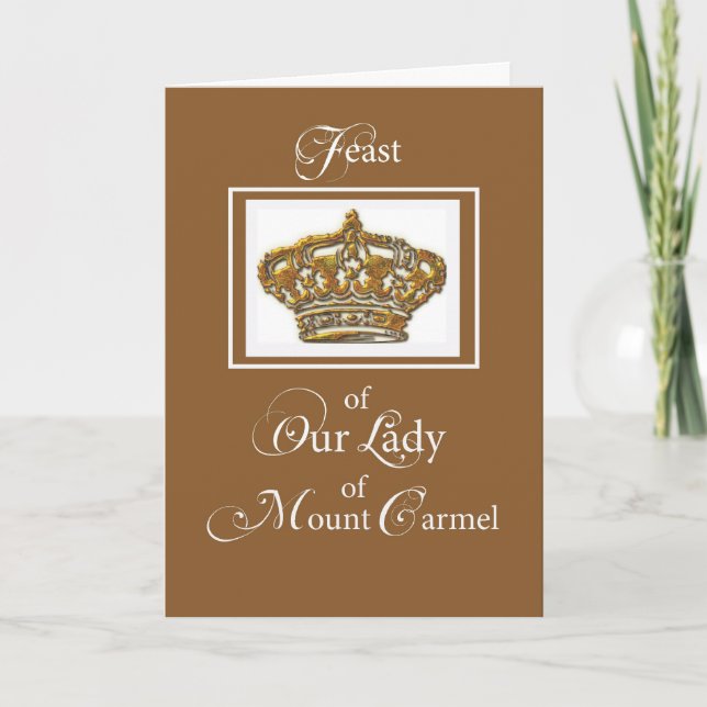 Catholic Feast of Our Lady of Mount Carmel, Crown Card (Front)