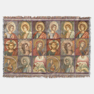 Catholic Fine Art Portraits of Jesus and Saints Throw Blanket