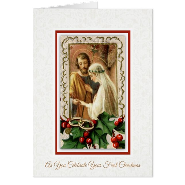 Catholic First Christmas Bride Groom Religious (Front)