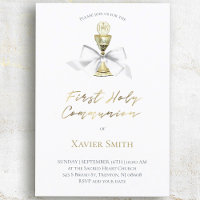 catholic first communion chalice white bow
