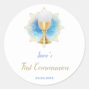 Catholic First Communion Classic Round Sticker