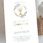 catholic first communion gold circle invitation<br><div class="desc">first communion invitation</div>