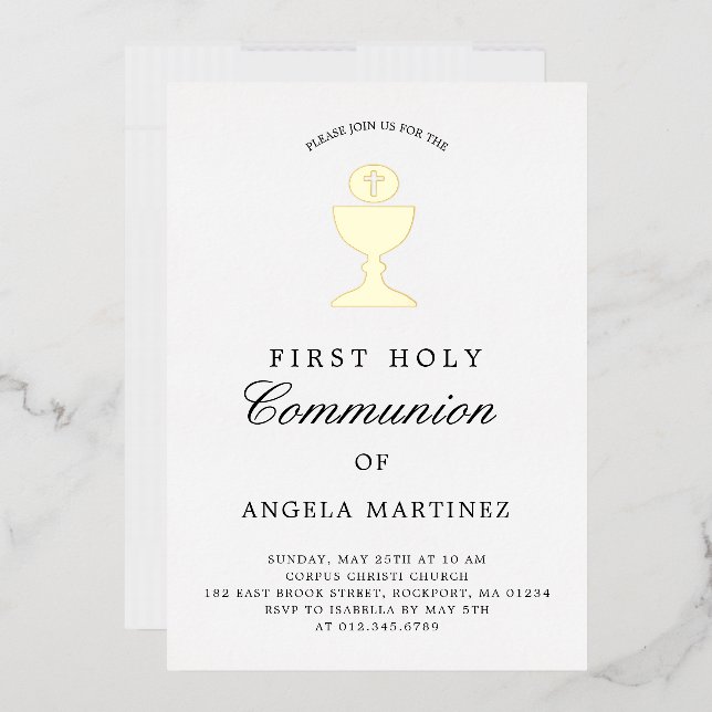 Catholic First Holy Communion Gold Foil Chalice (Envelope)