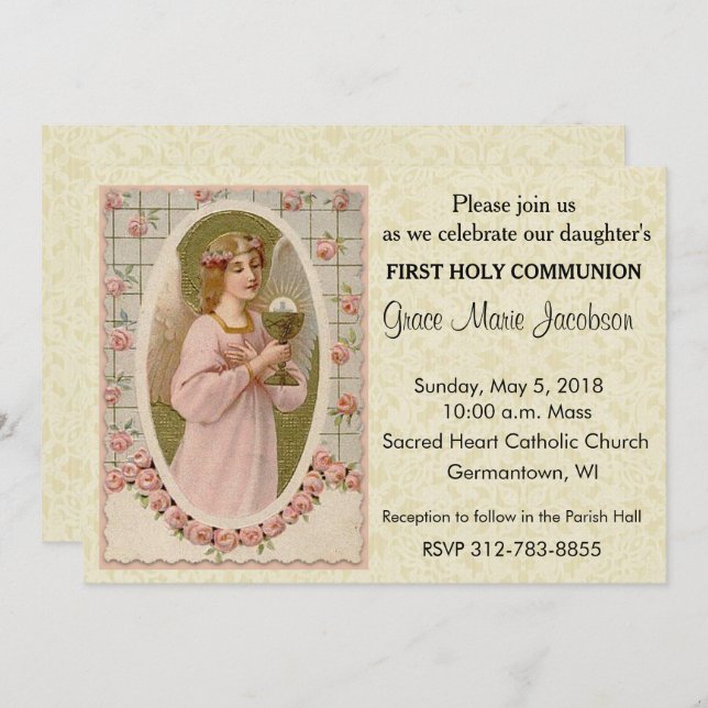 Catholic First Holy Communion Invitations (Front/Back)