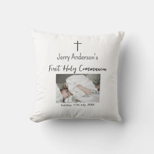 Catholic first holy communion simple QR minimal Cushion