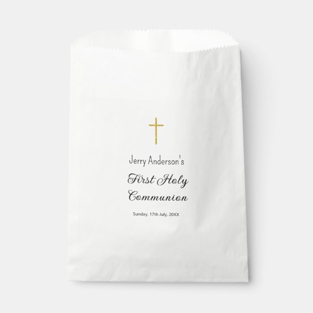Catholic first holy communion simple QR minimal Favour Bags (Front)