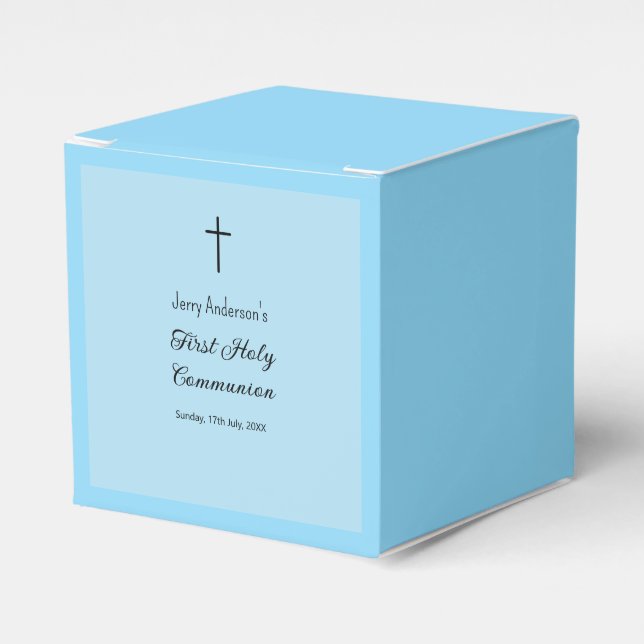 Catholic first holy communion simple QR minimal Favour Box (Front Side)
