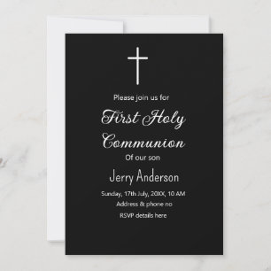 Catholic first holy communion simple QR minimal Invitation