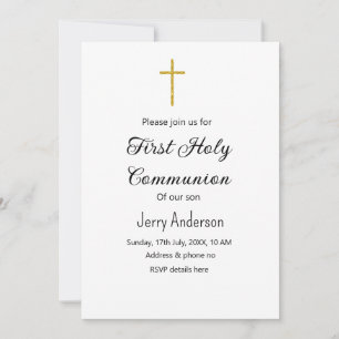 Catholic first holy communion simple QR minimal Invitation