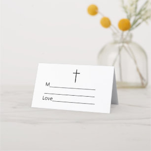 Catholic first holy communion simple QR minimal Place Card