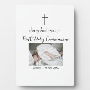 Catholic first holy communion simple QR minimal Plaque