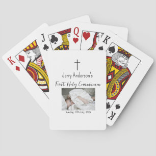 Catholic first holy communion simple QR minimal Playing Cards