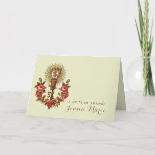 Catholic First Holy Communion Vintage  Religious Thank You Card