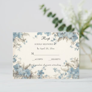 Catholic Floral Blessed Mary Pink Floral  RSVP Card