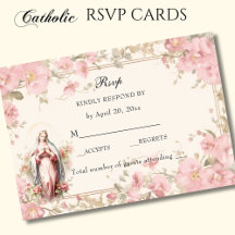 Catholic Floral Blessed Mary Pink Floral 