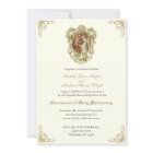 CATHOLIC FLORAL GOLD  WEDDING INVITATIONS