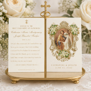 Catholic Floral Gold Wedding Prayer