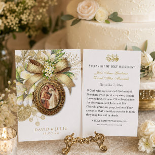  Catholic Floral Wedding Prayer Card 