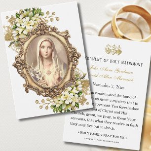  Catholic Floral Wedding Prayer Card 