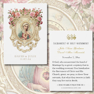  Catholic Floral Wedding Prayer Card 