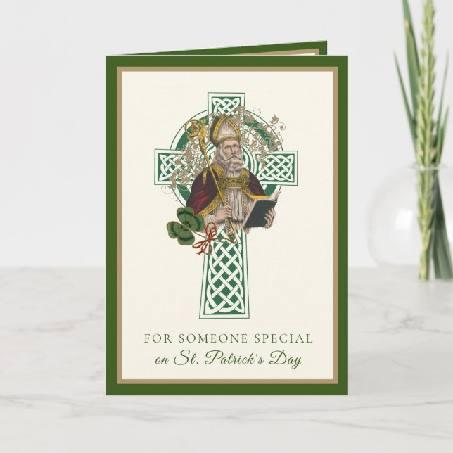 Catholic Friendship St Patrick's Day Shamrocks Card (Front)