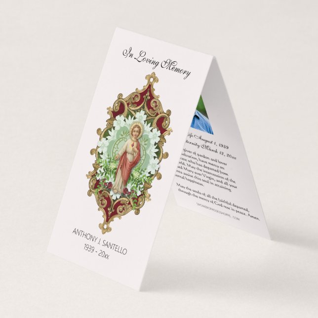 Catholic Funeral Jesus Prayer Holy Card (Front)