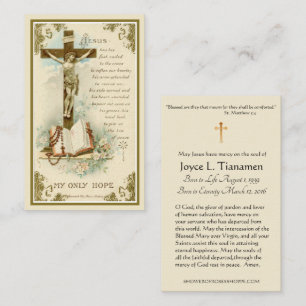 Catholic Funeral Memorial Crucifix Holy Card
