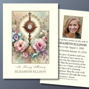 Catholic Funeral Memorial Eucharist Prayer Card