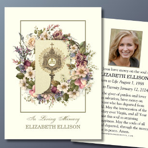 Catholic Funeral Memorial Eucharist Prayer Card