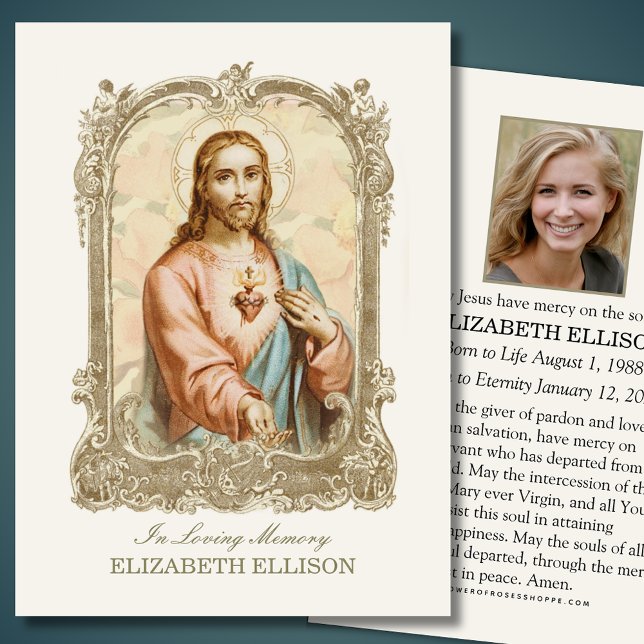 Catholic Funeral Memorial Jesus Prayer Card (Creator Uploaded)