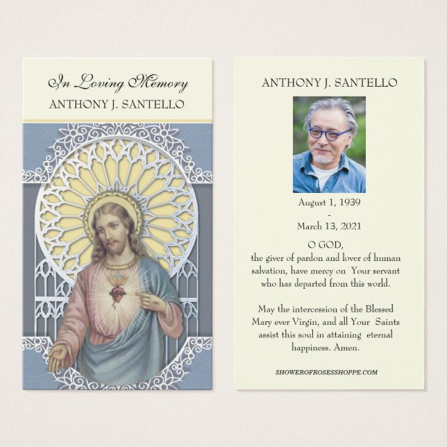 Catholic Funeral Memorial Prayer Holy Book Mark (Front & Back)