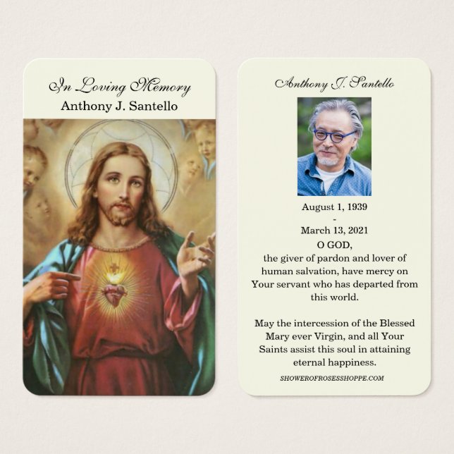 Catholic Funeral Memorial Prayer Holy Book Mark (Front & Back)