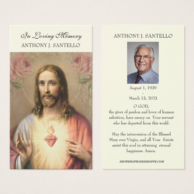 Catholic Funeral Memorial Prayer Holy Book Mark (Front & Back)