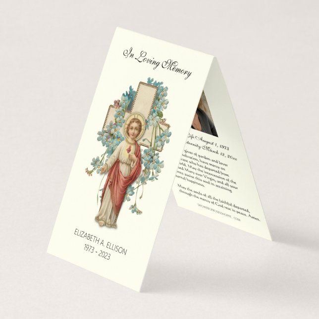 Catholic Funeral Memorial Prayer Holy Card (Front)