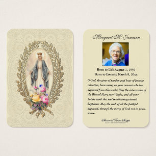 Catholic Funeral Memorial Prayer Holy Card