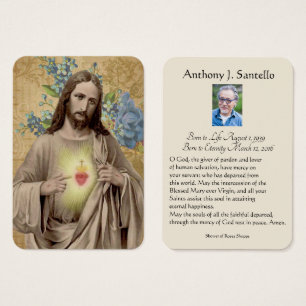 Catholic Funeral Memorial Prayer Holy Card