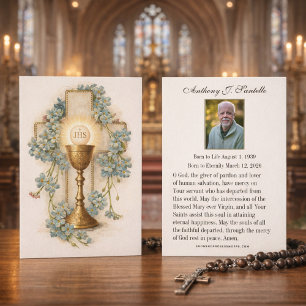 Catholic Funeral Memorial Prayer Holy Card