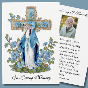 Catholic Funeral Memorial Prayer Holy Card