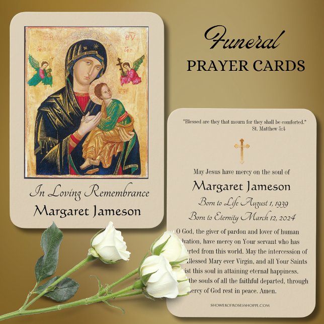 Catholic Funeral Memorial Prayer Holy Card (Creator Uploaded)