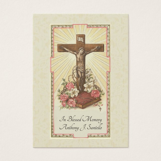 Catholic Funeral Memorial Prayer Holy Card (Front)